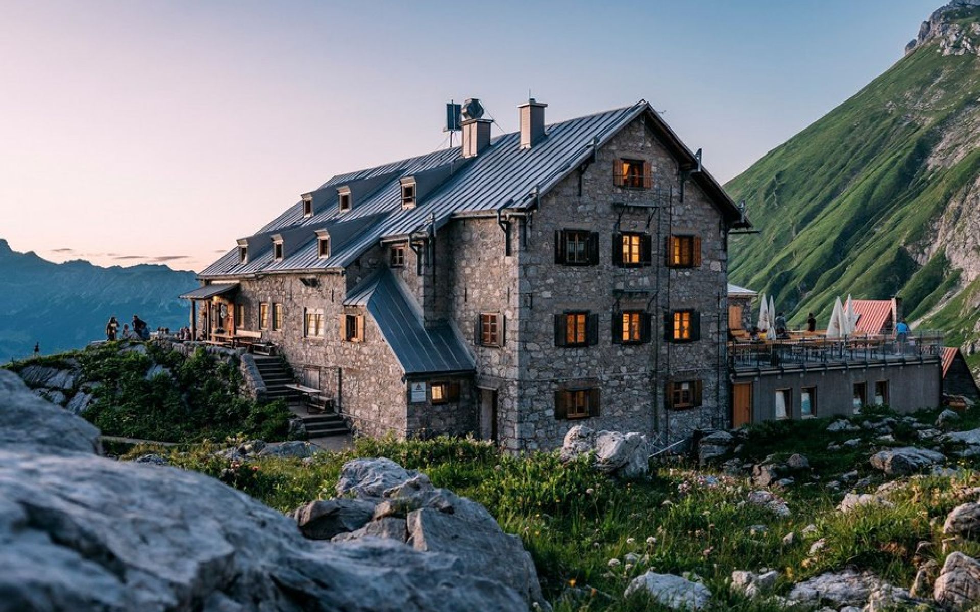 Prinz Luitpold Haus im Sonnenuntergang