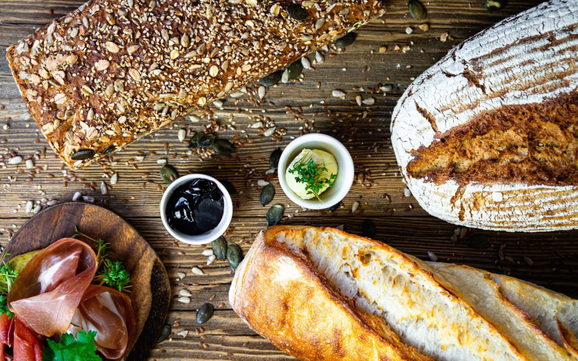 Brotzeit mit Öko Backwaren